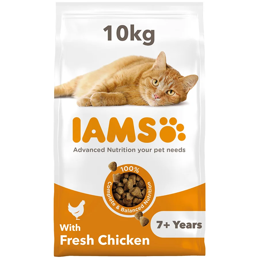 Innovative Iams Senior Dry Cat Food Chicken 10kg Enhanced