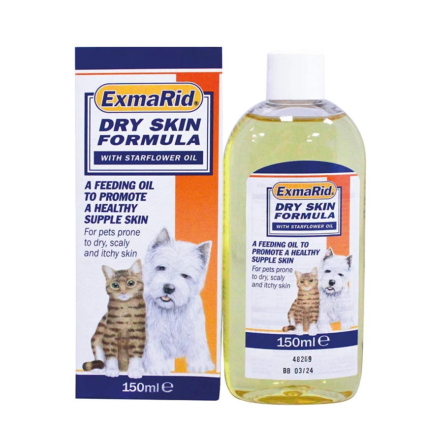 Durable ExmaRid Dry Skin Formula Supplement For Cats Dogs 150ml Certified