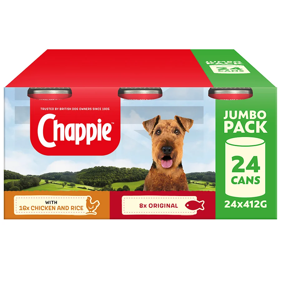 Excellent Chappie Wet Adult Dog Food Favourites In Loaf 24x412g Premium