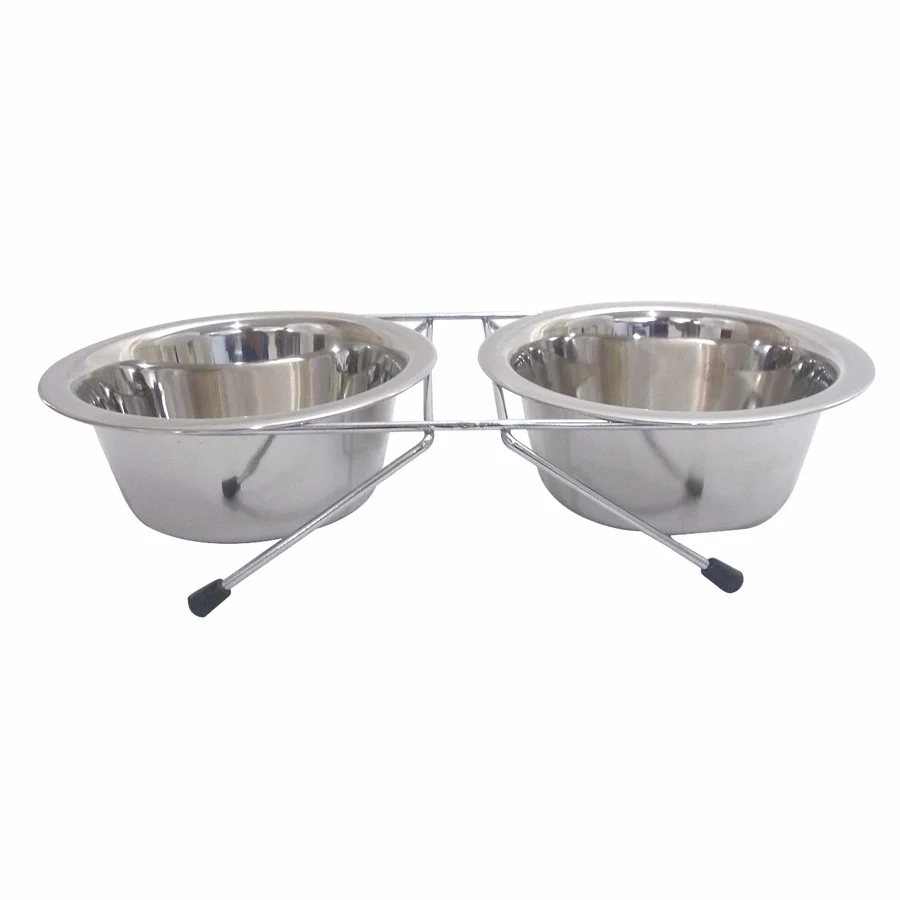 Stylish Pets at Home Stainless Steel Double Diner Small Durable