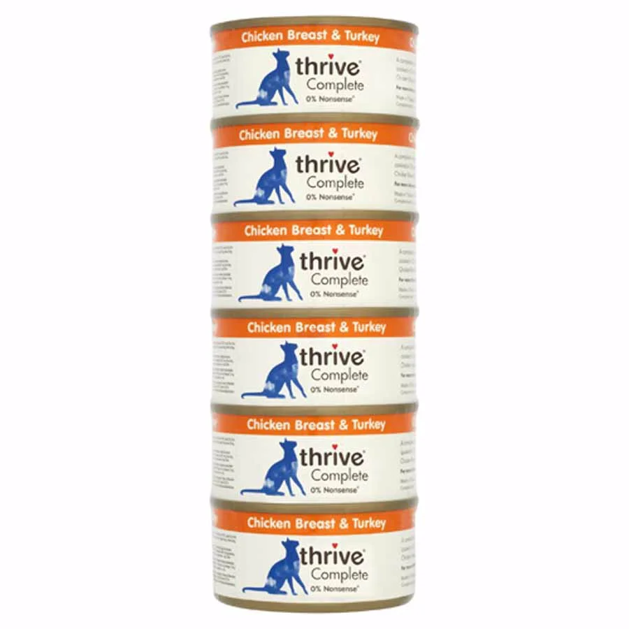 Relaxed Thrive Complete Adult Cat Wet Food Chicken Turkey 6x75g Authentic