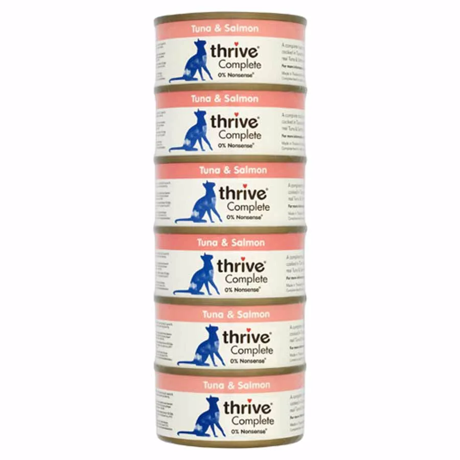 Traditional Thrive Complete Wet Adult Cat Food Tuna with Salmon 6x75g Excellent