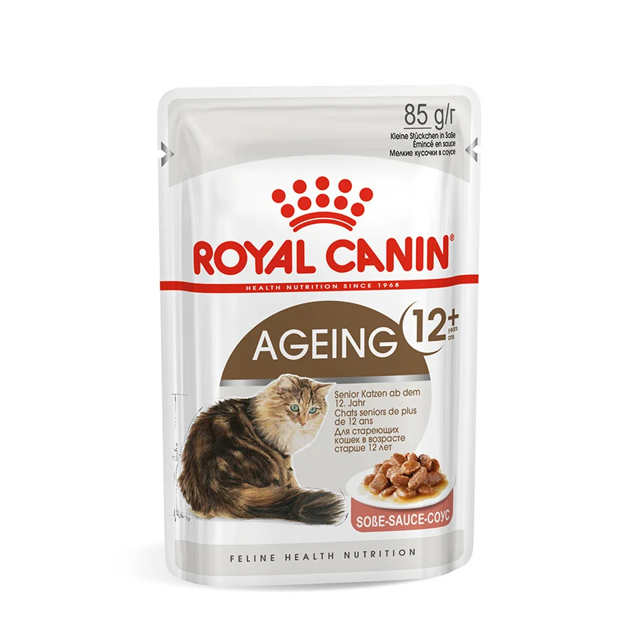 Exceptional Royal Canin Feline Ageing 12 Wet Senior Cat Food in Gravy 12x85g Classic