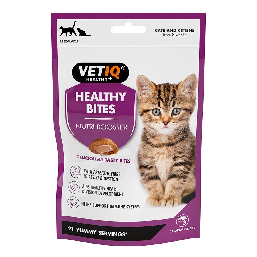 Genuine VetIQ Healthy Bites Nutribooster Kitten Treats 65g Trendy