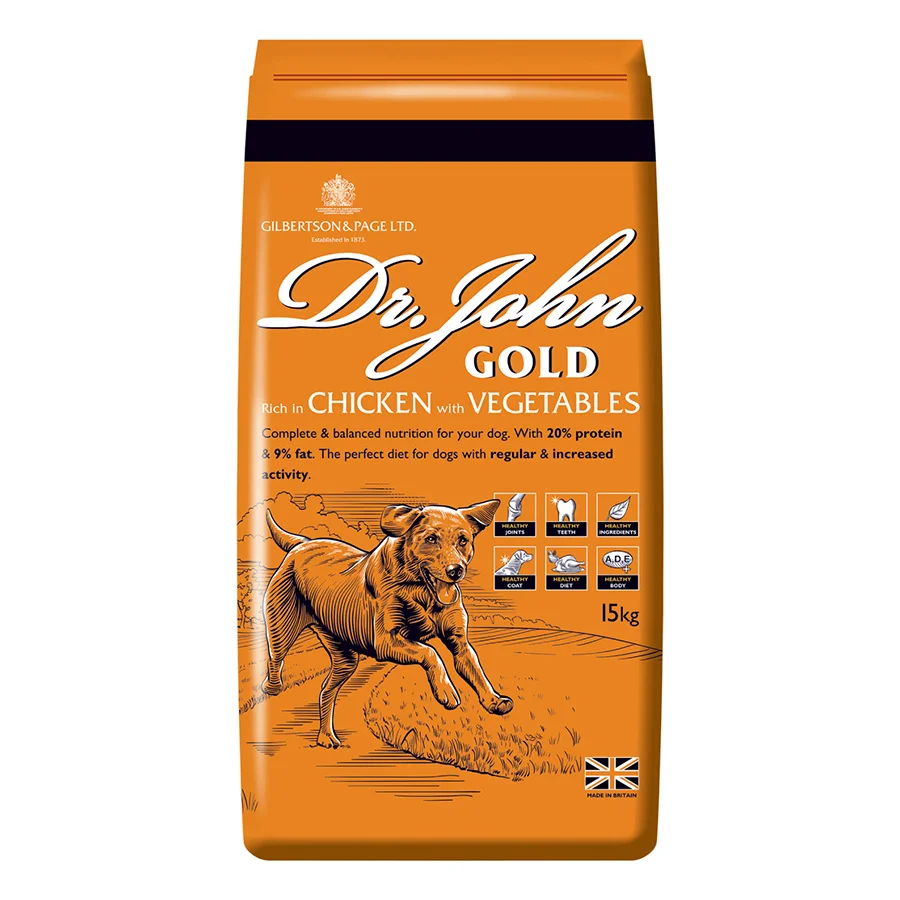 Smooth Dr John Gold Working Adult Dry Dog Food 15kg Fine