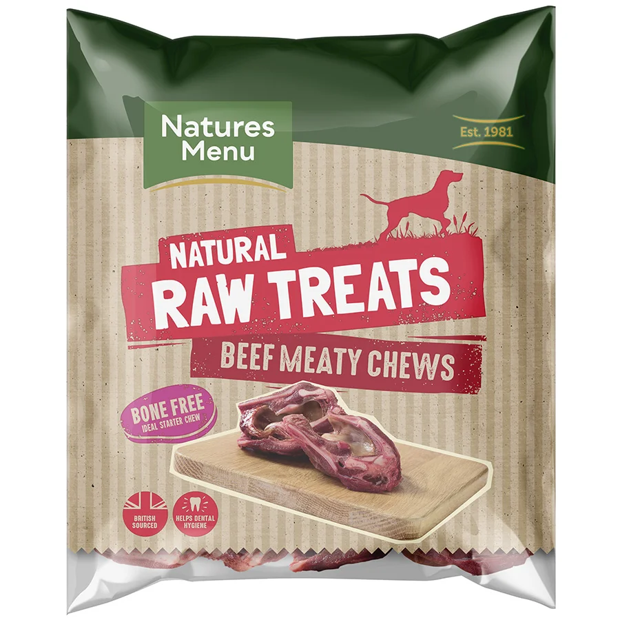Detailed Natures Menu Frozen Raw Meaty Beef Chew 2 Pack Enhanced