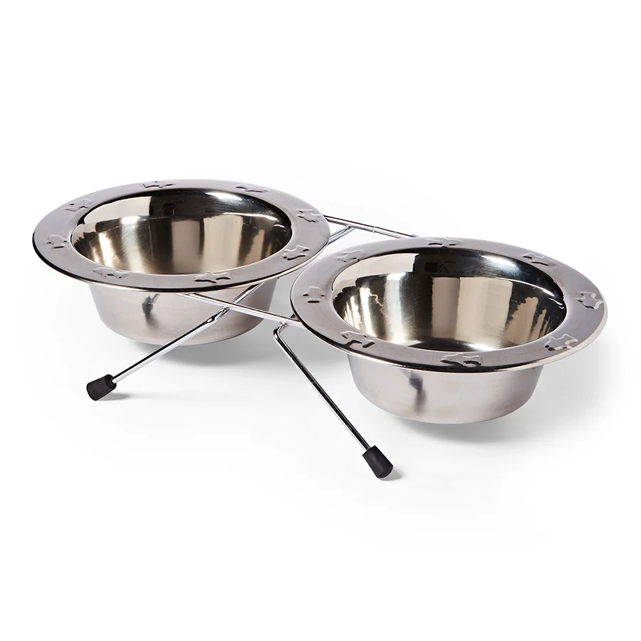 Fine Crafted Pets at Home Stainless Steel Fish Double Diner Reusable