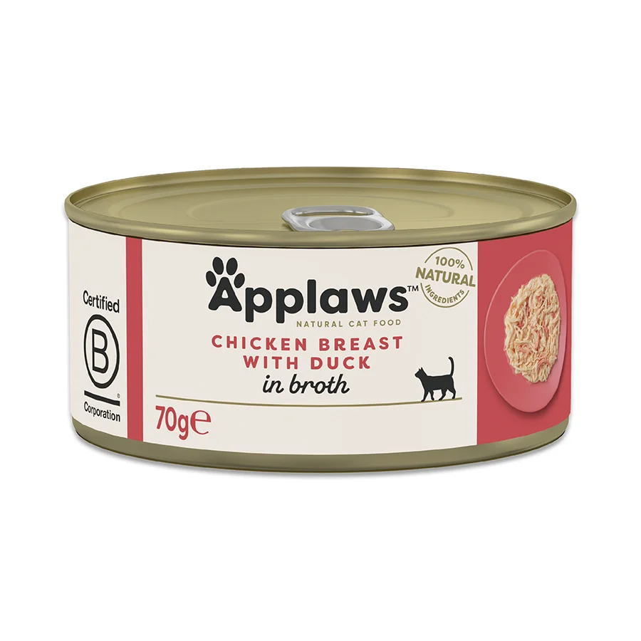 Innovative Applaws Natural Wet Adult Cat Food Chicken Breast with Duck in Broth Healthy