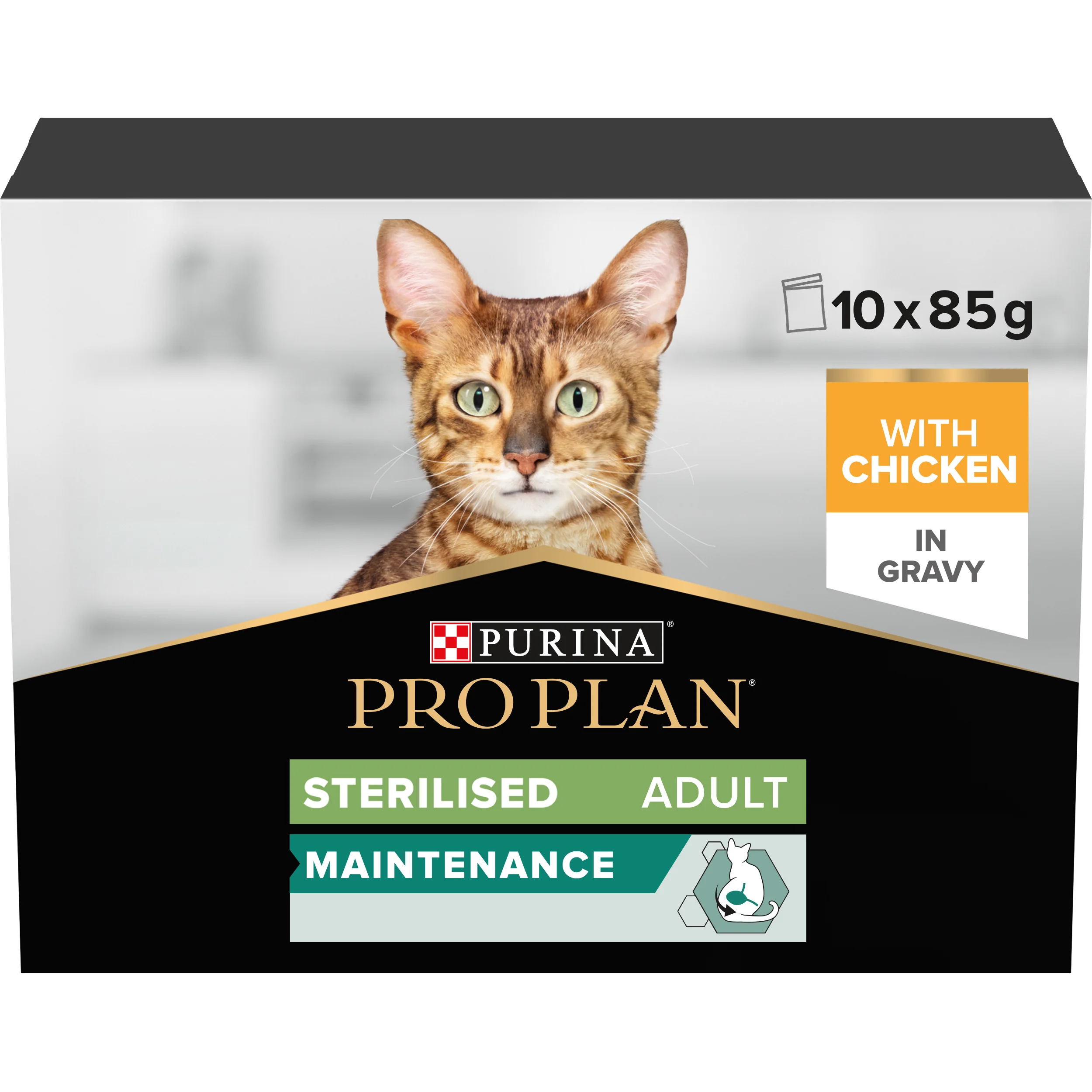 Crafted Pro Plan NutriSavour Sterilised Adult Wet Cat Food Chicken 10x85g Breathable