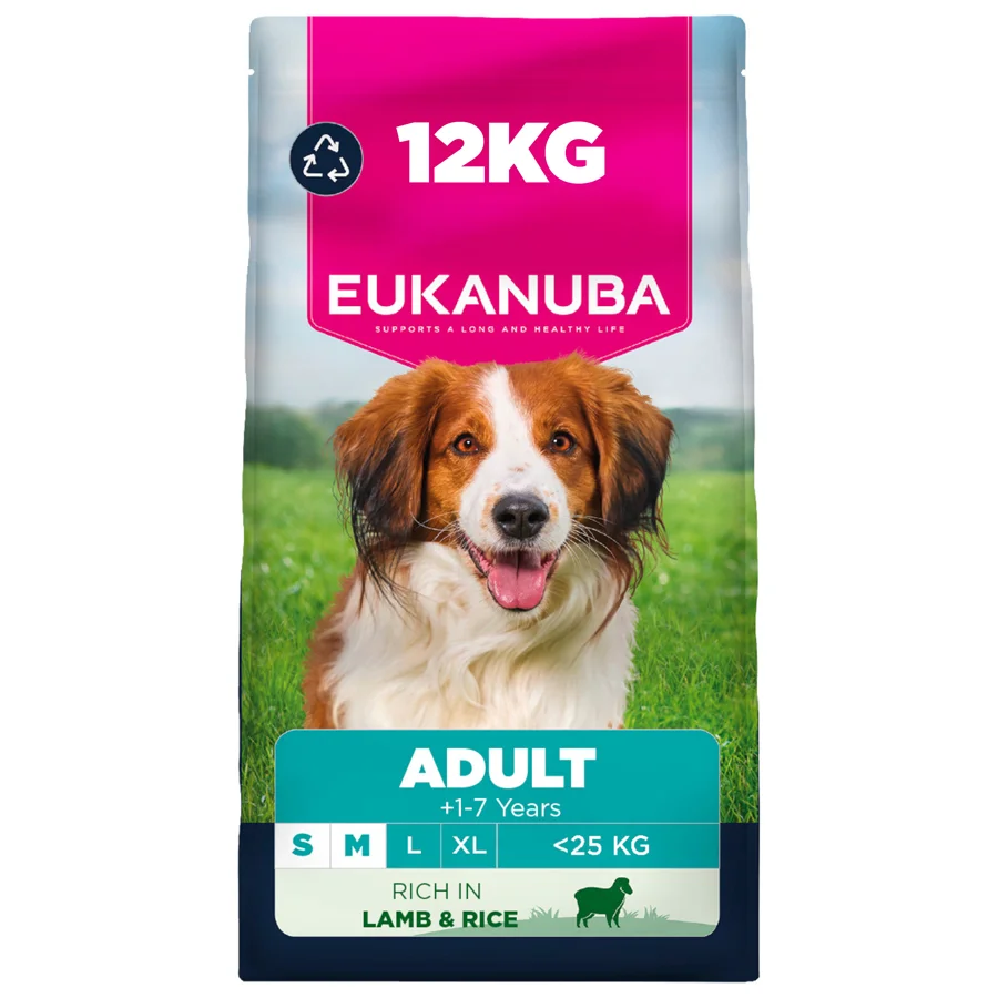 Optimized Eukanuba Small Medium Adult Dry Dog Food Lamb Rice 12kg Stylish