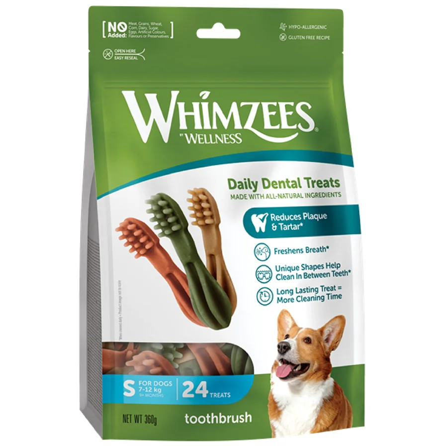 High-Quality Whimzees Small Dogs Daily Dental Toothbrush 24 Pack 360g Contemporary