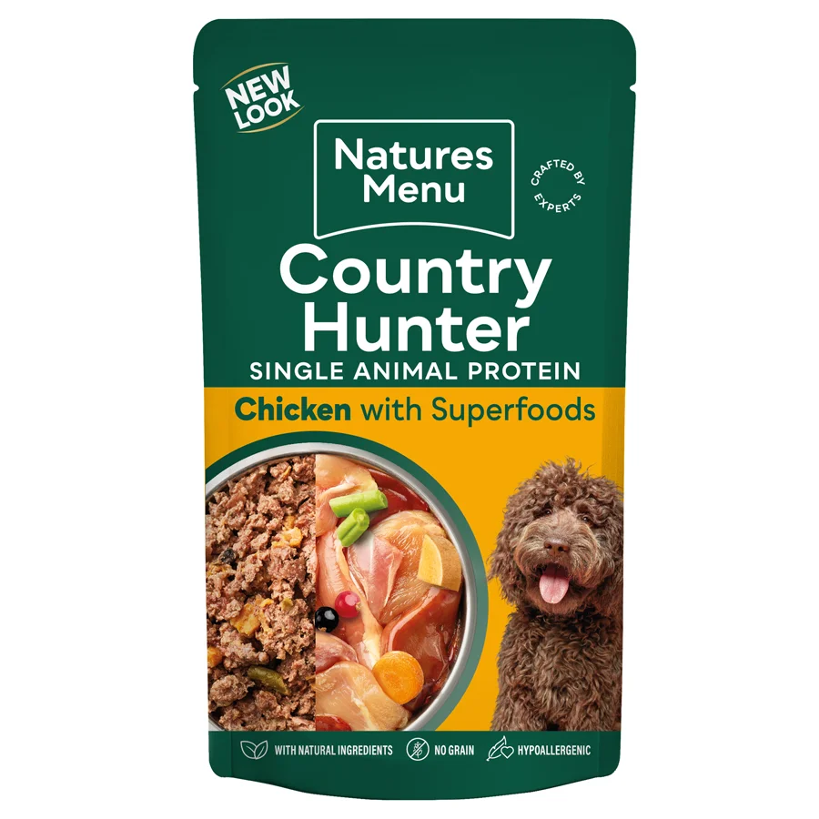 User-Friendly Natures Menu Country Hunter Grain Dog Pouch Chicken 150g Flexible