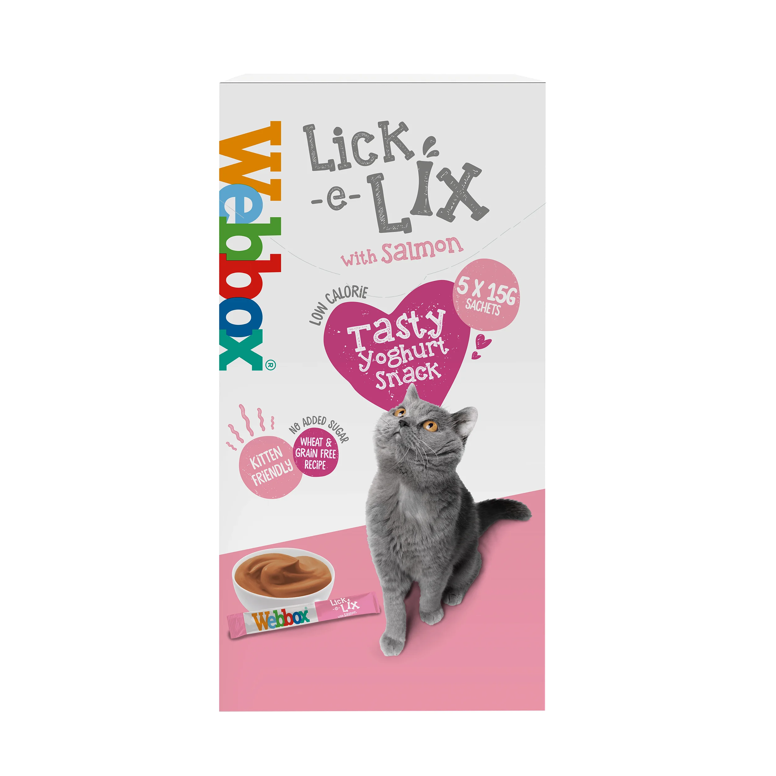 Durable Webbox Lick-e-Lix Cat Treat Salmon 5x15g Expertly Made