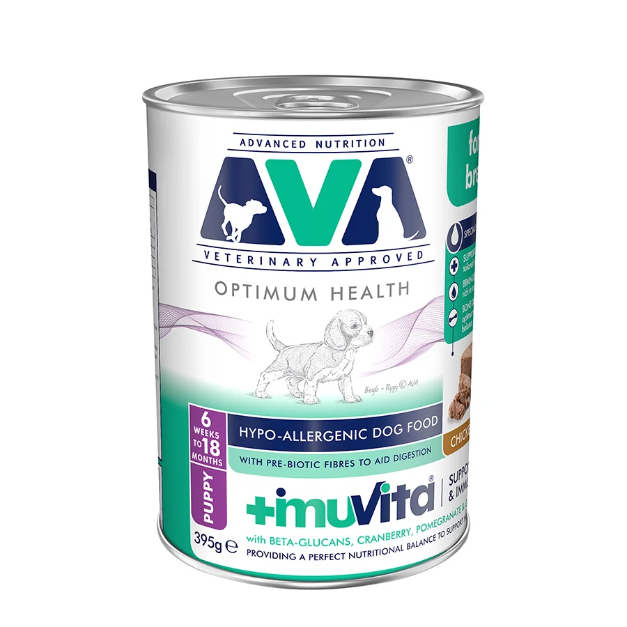 Original AVA Optimum Health Puppy Wet Dog Food Chicken Pâté 395g Premium Material