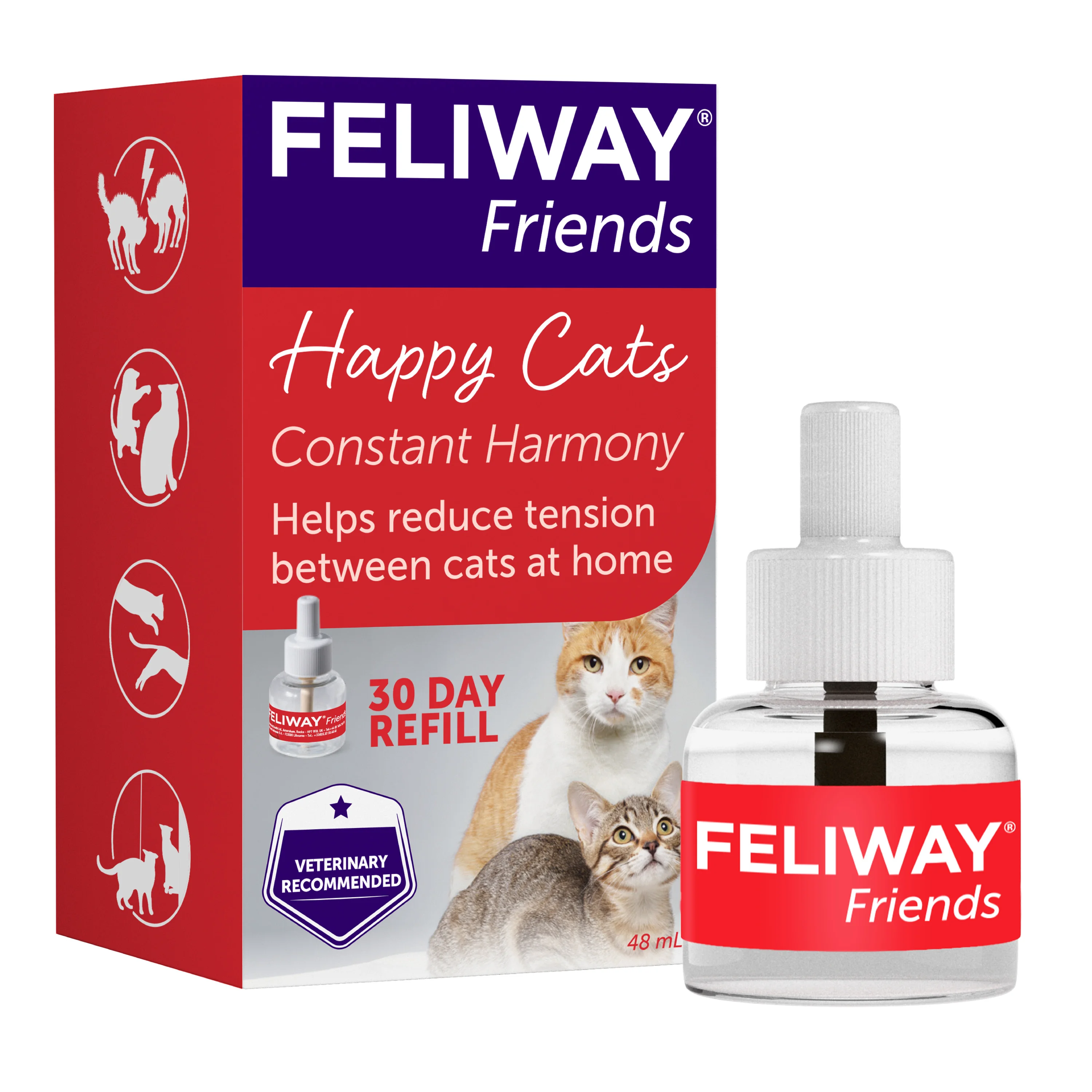 Fast Feliway Friends Calming Pheromone Single Refill for Cats 48ml Eco-Friendly