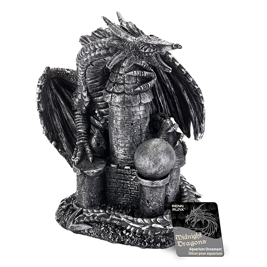 Expertly Made Penn Plax Dragon On Castle Grey Large Casual