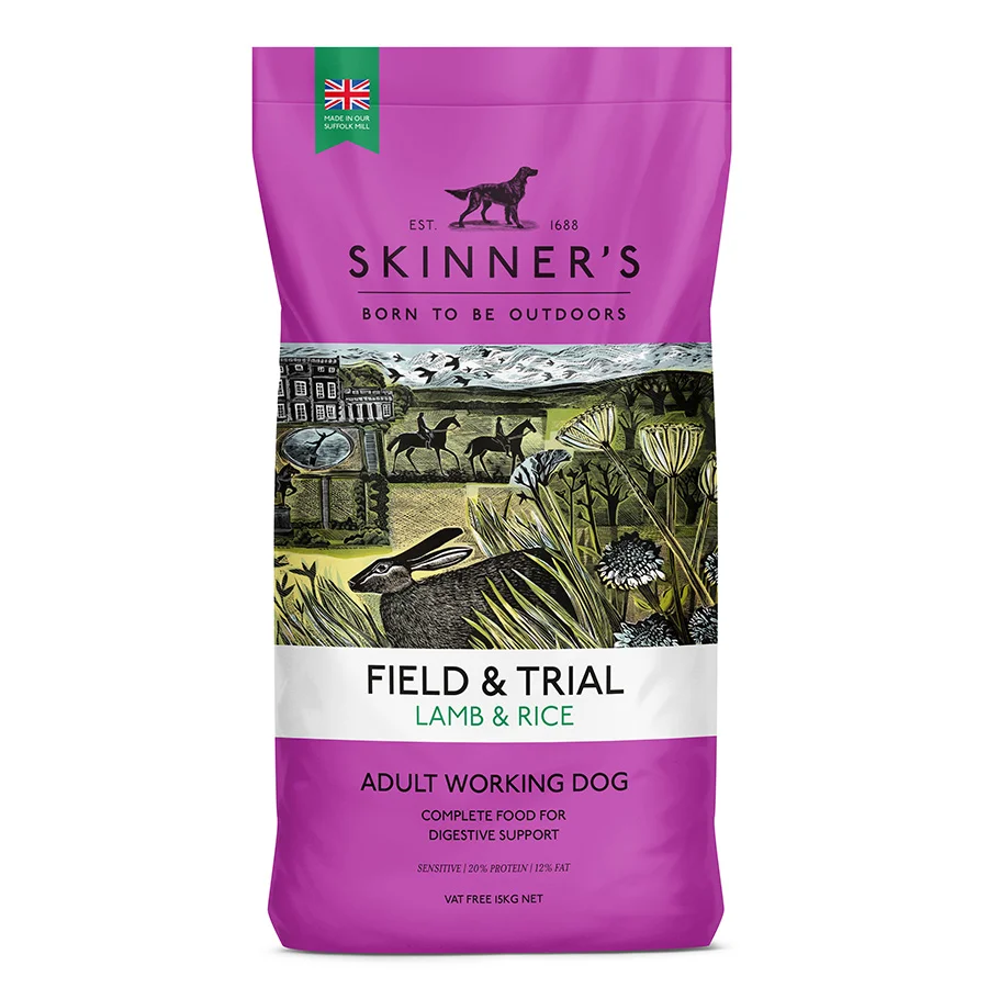Flexible Skinner x27 s Field Trial Working Adult Dry Dog Food Lamb Rice 15kg Soft