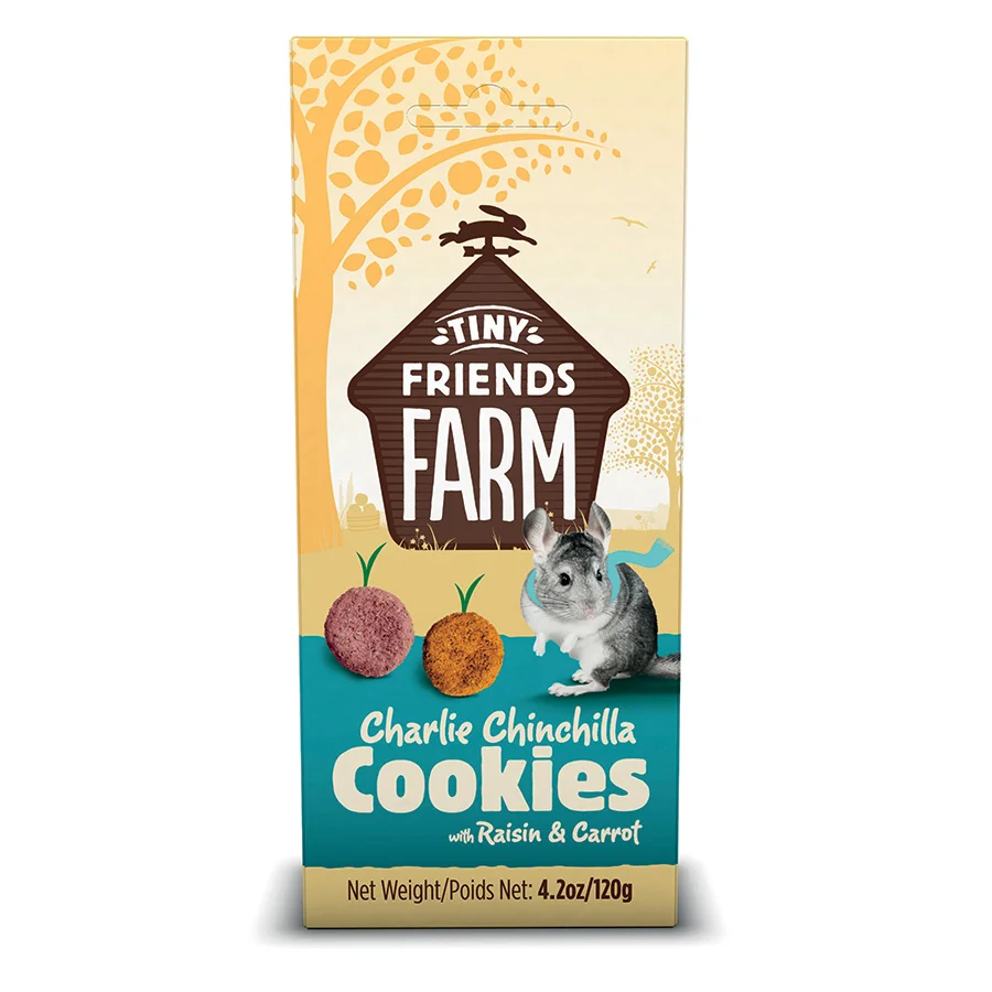 Elegant Tiny Friends Farm Charlie Chinchilla Cookies Treats 120g Prestigious