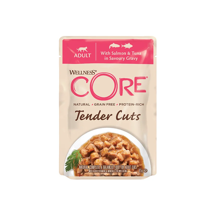 High-Quality Wellness Core Tender Cuts Adult Wet Cat Food Salmon Tuna Responsible