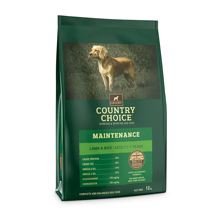 Solid Gelert Country Choice Maintenance Dry Working Dog Food Lamb Rice 12kg Healthy