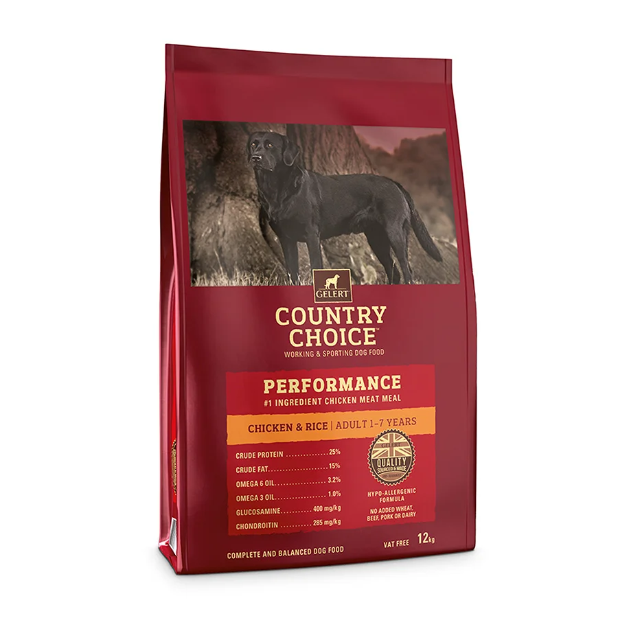 Secure Gelert Country Choice Performance Dry Working Dog Food Chicken Rice 12kg Effective
