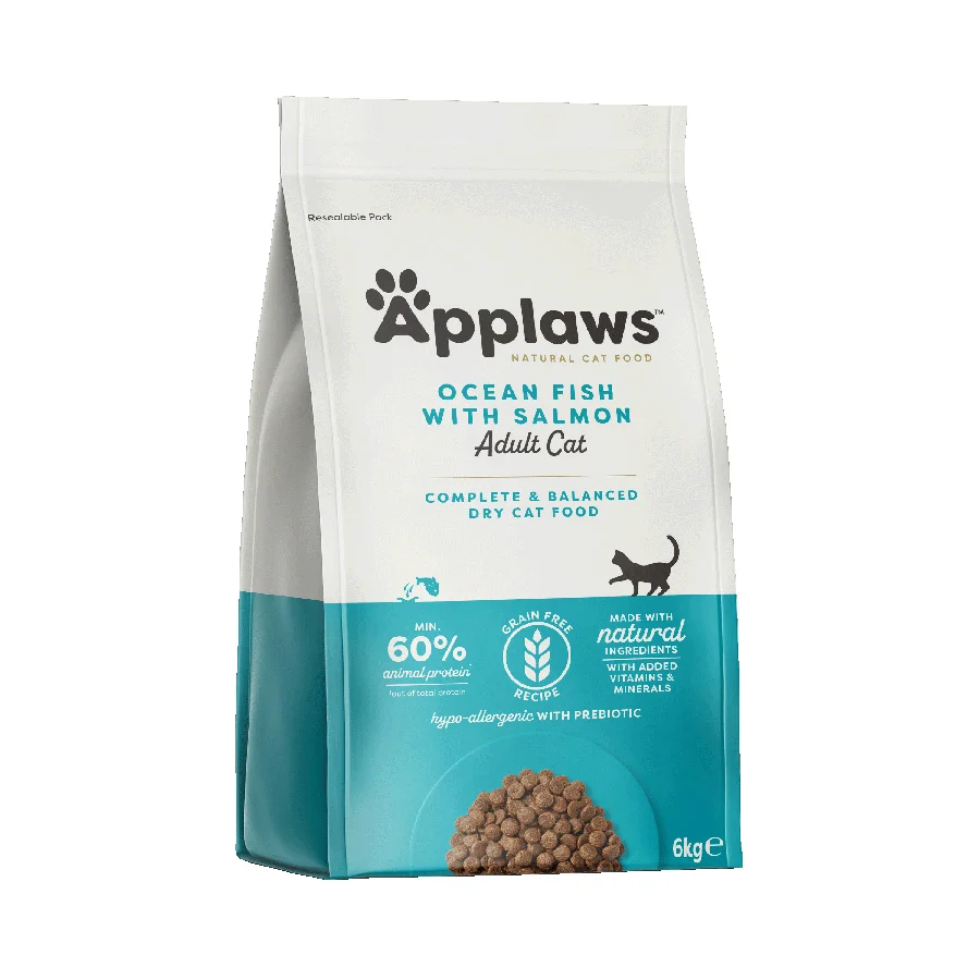 Certified Applaws Complete Balanced Grain Dry Adult Cat Food Fish with Salmon 6kg Trusted