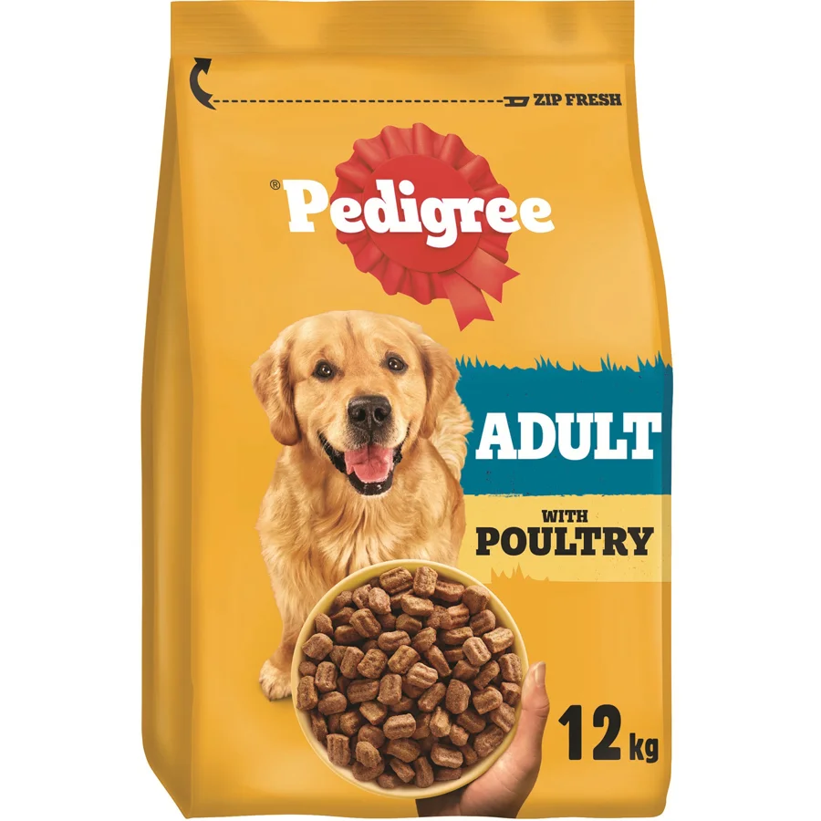 Durable Pedigree Complete Adult Dry Dog Food Poultry Veg 12kg Advanced