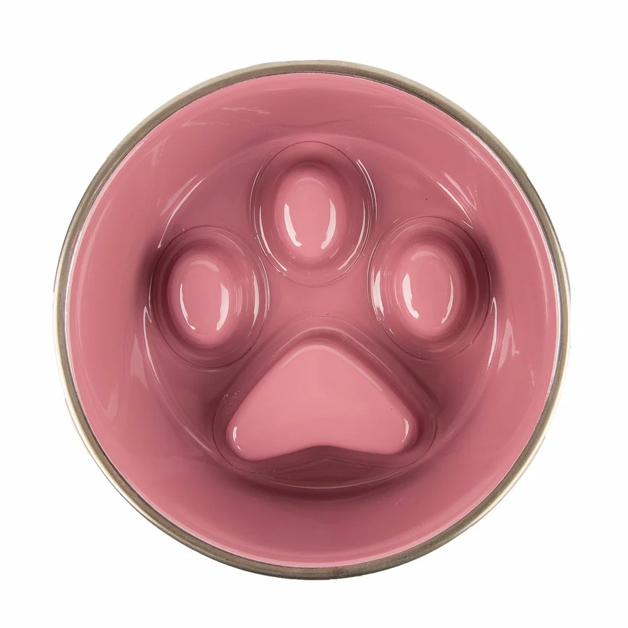 Refined Pets at Home Slow Feed Dog Bowl Pink Medium Fashionable