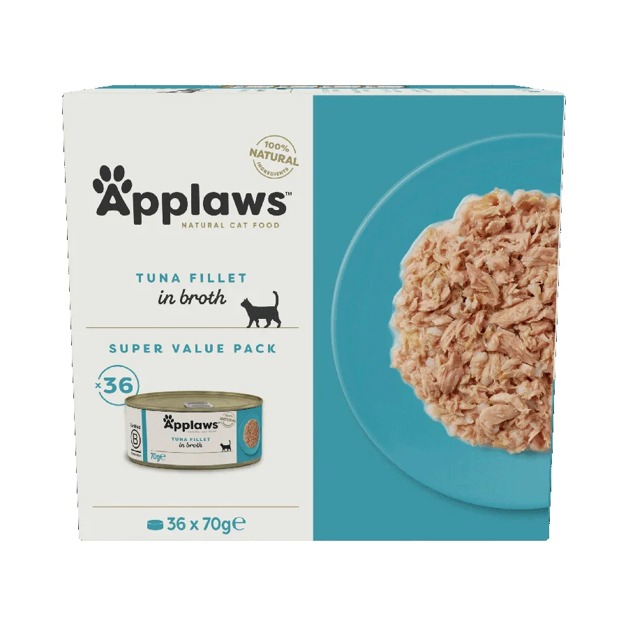 Consistent Applaws Natural Wet Adult Cat Food Tuna Fillet in Broth Unique