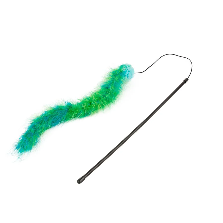 Fashionable Pets at Home Marabou Cat Teaser Green Stylish