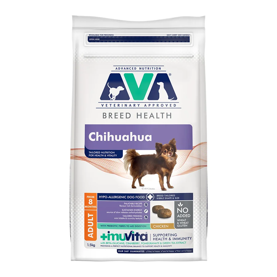 Enhanced AVA Breed Health Chihuahua Dry Dog Food Chicken 1.5kg Crafted