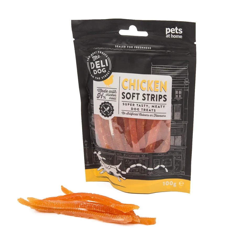 Luxury The Deli Dog Soft Chicken Strips Dog Treats 100g Official