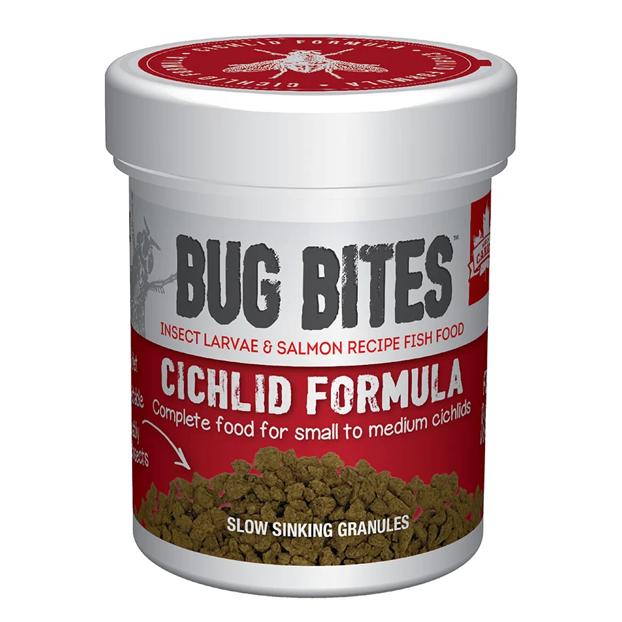 Exceptional Fluval Bug Bites Cichlid Fish Food Granules 4-2mm 45g Recyclable