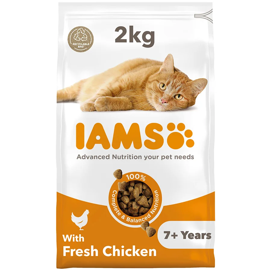 Premium Material Iams Senior Dry Cat Food Chicken 2kg Organic