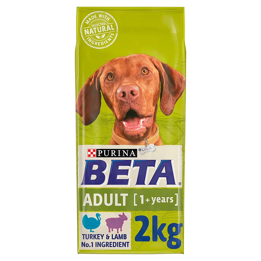 Contemporary Beta Dry Adult Dog Food Turkey Lamb 2kg Smooth
