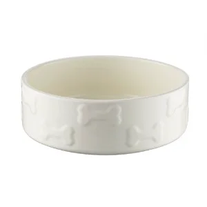 Crafted Mason Cash Signature Bone Dog Bowl Cream 20cm Exclusive