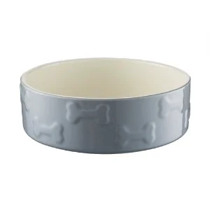 Elegant Mason Cash Signature Bone Dog Bowl Grey Effective