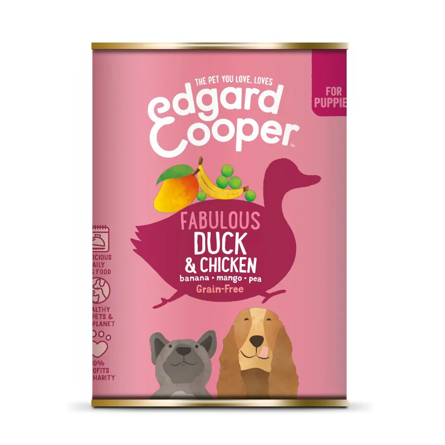 Excellent Edgard and Cooper Grain Wet Puppy Food Duck Chicken 400g Advanced