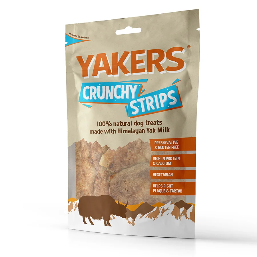 First-Class Yakers Himalayan Crunchy Strips Dog Treats 70g Environmentally Friendly