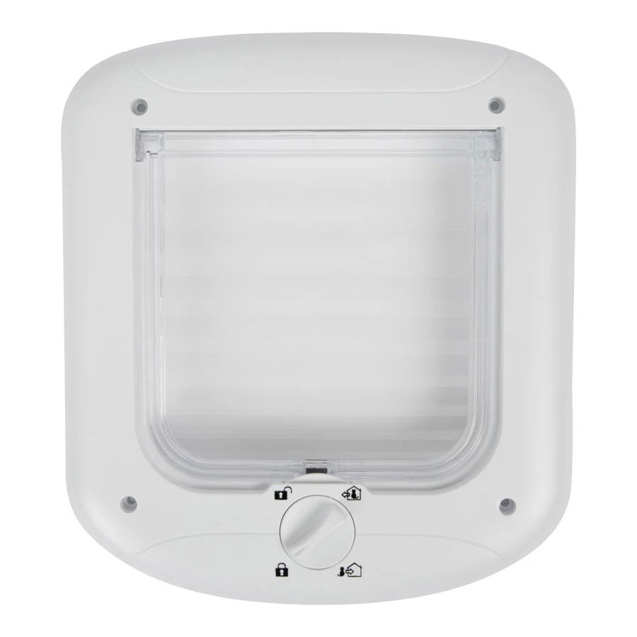 Smart Pawise 4 Way Lockable Cat Flap White Effective
