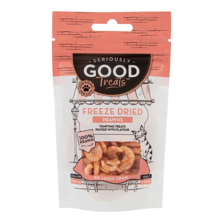 Recyclable Seriously Good ze Dried Cat Treats Prawn 10g Selected