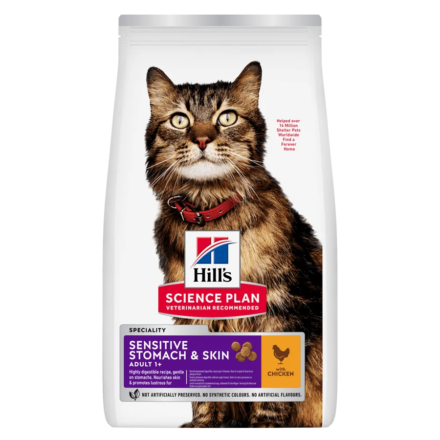 Fashionable Hill x27 s Science Plan Sensitive Stomach Skin Dry Adult Cat Food 7kg Fine