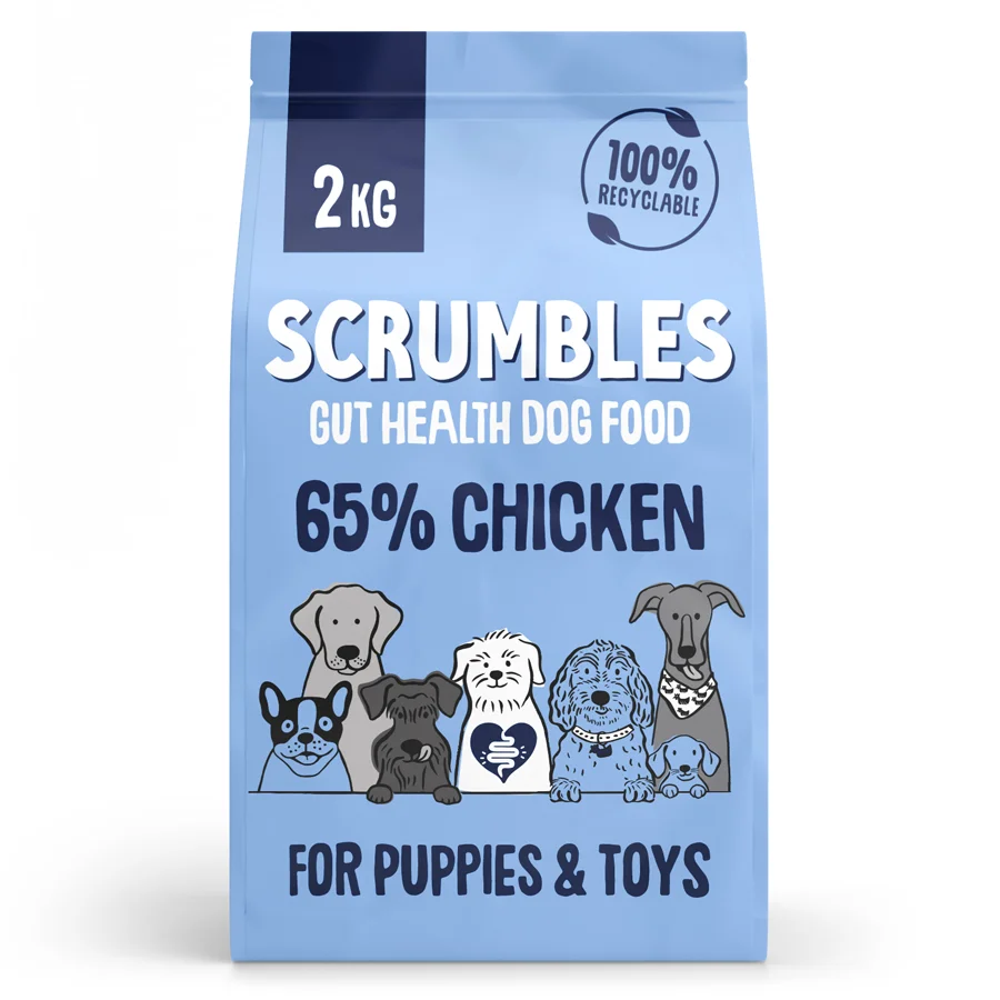 High-Performance Scrumbles Complete Natural Puppy Toy Breed Dry Dog Food Chicken 2kg World-Class