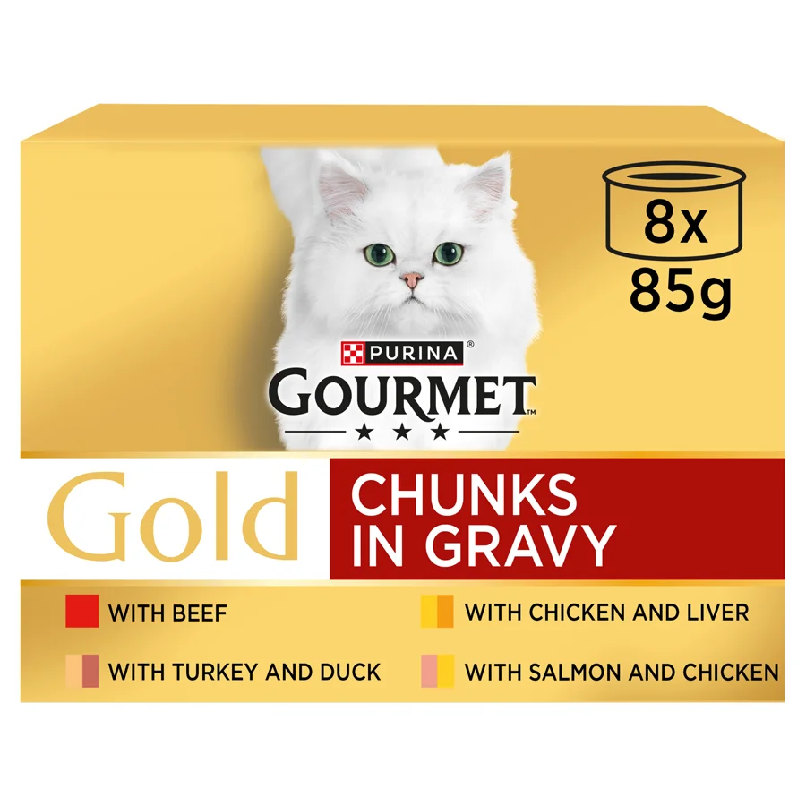 Sustainable Gourmet Gold Wet Cat Food in Gravy Mixed Multipack 8x85g Smart