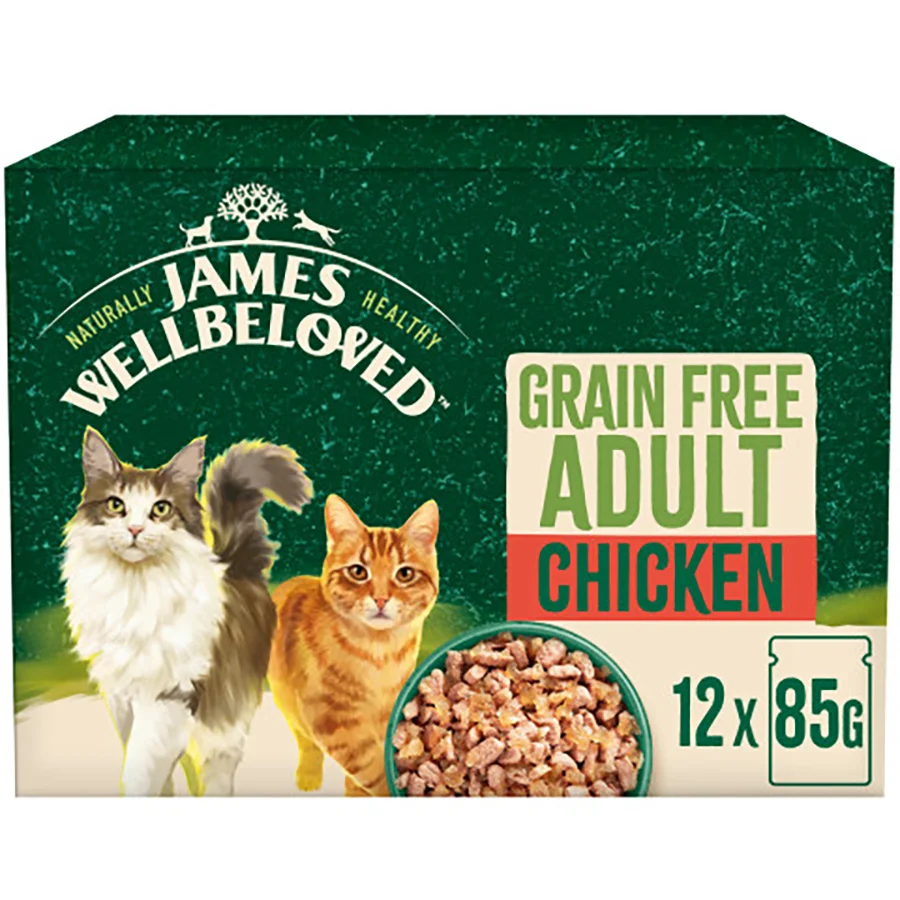 Artisan James Wellbeloved Grain Adult Cat Wet Food Chicken Jelly 12x85g Sustainable