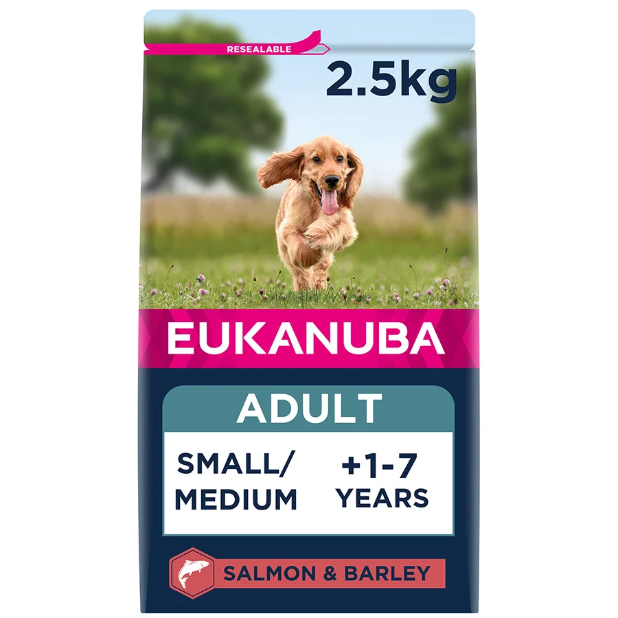 Easy-to-Use Eukanuba Small Medium Adult Dry Dog Food Salmon Barley 2.5kg Dependable