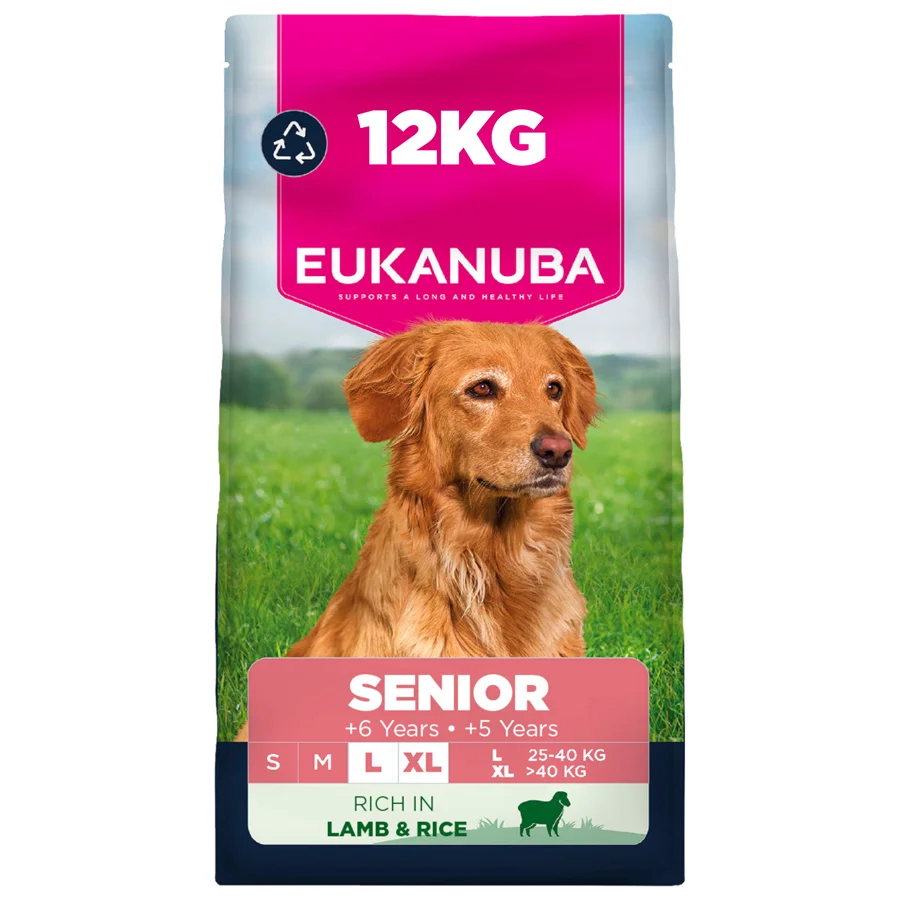 Certified Eukanuba Large Breed Senior Dry Dog Food Lamb Rice 12kg Expertly Made