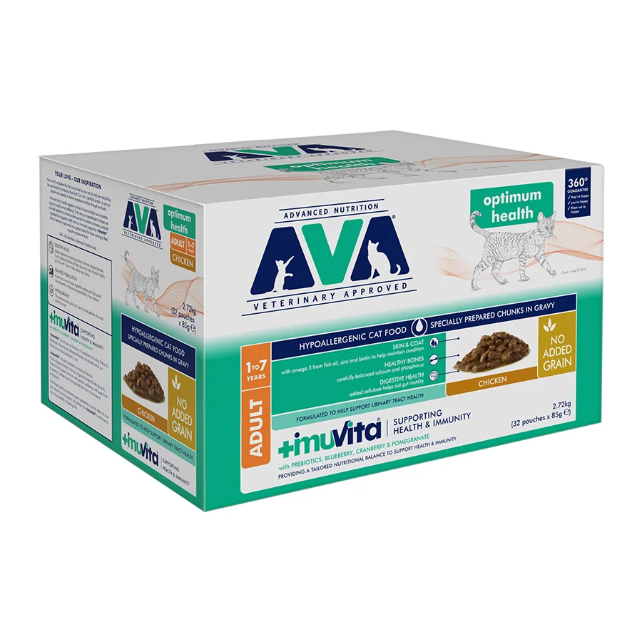 Smooth AVA Optimum Health Adult Wet Cat Food Chicken Gravy Authentic