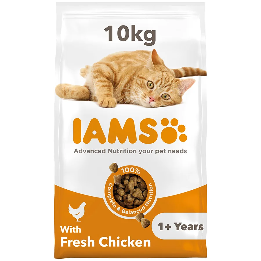High-End Iams Adult Dry Cat Food Chicken 10kg Artisan