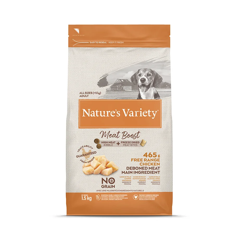 Trusted Natures Variety Meat Boost Adult Dry Dog Food Chicken 1.5kg Pure